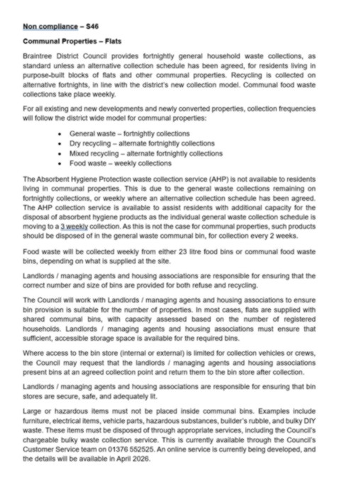 non-compliance S46 document preview page image