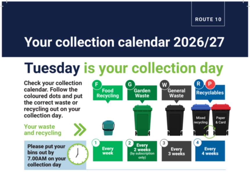 Route 10 collection calendar preview image