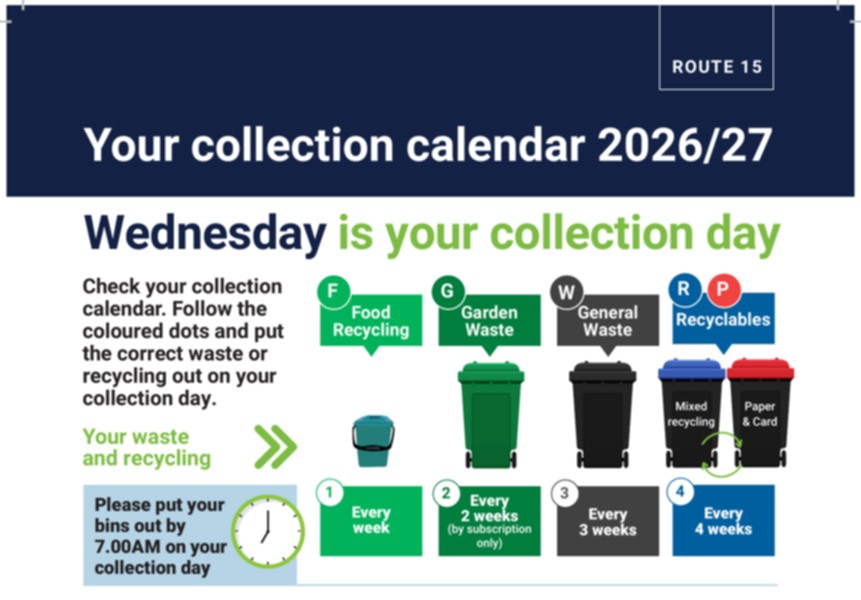 Route 15 collection calendar preview image
