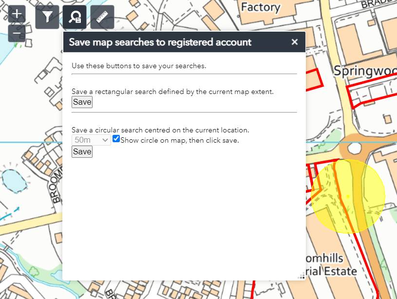 Save maps to registered account