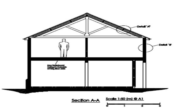 Example drawing of a section for a planning application