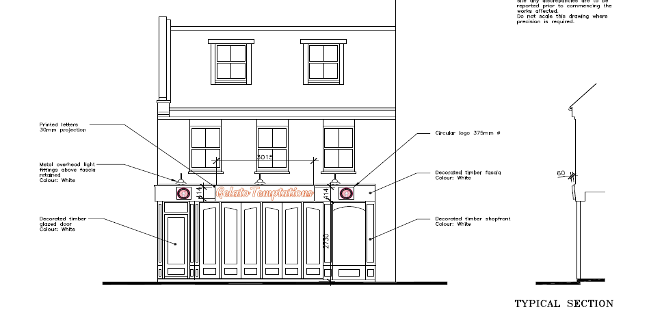Example drawing of a section for a planning application